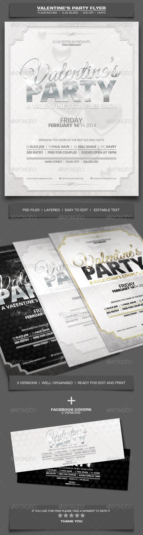 Valentine's Day Party - Event Flyer Template 4 - Holidays Events