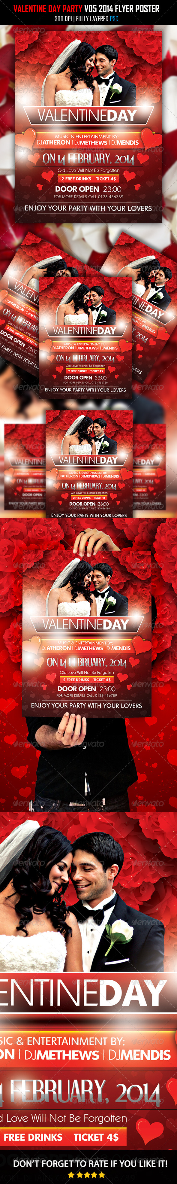 Valentine Day Flyer 2014 Flyer V05 - Clubs & Parties Events