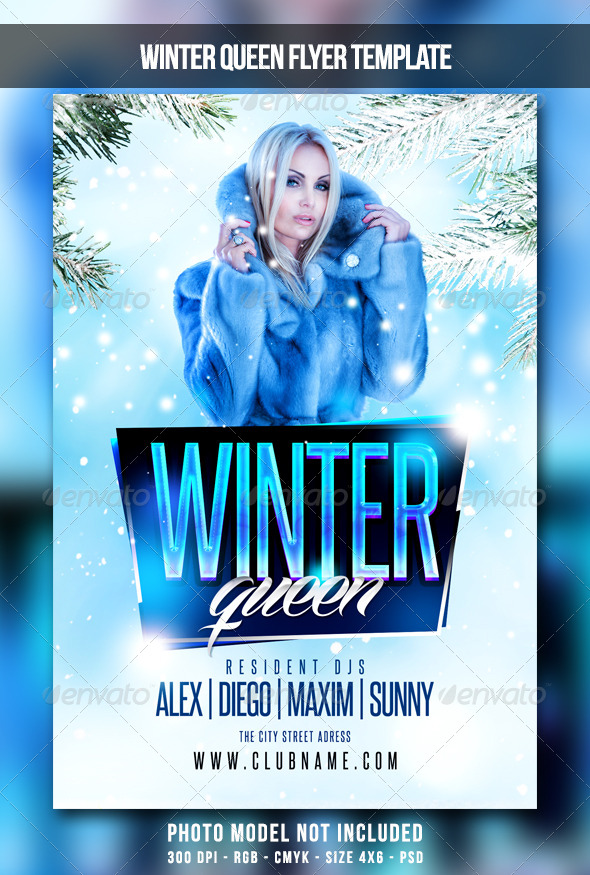 Winter Queen Flyer - Clubs & Parties Events