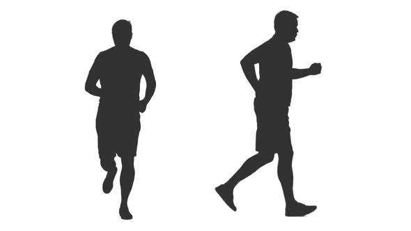 Silhouette of Jogging Man, Alpha Channel alt