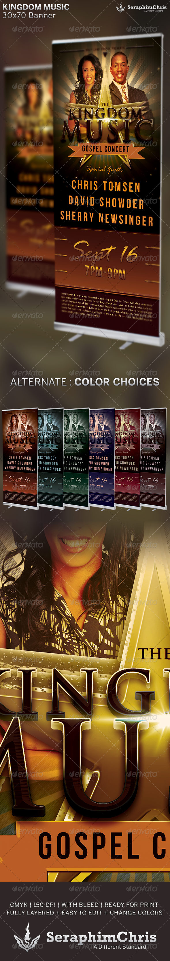 Kingdom Music: Church Banner Template - Signage Print Templates