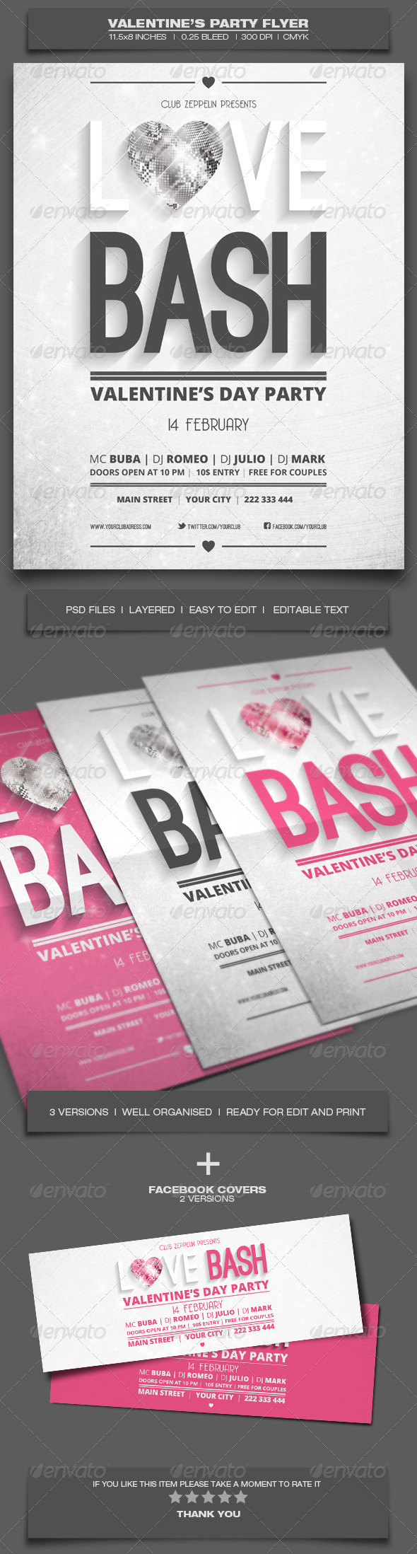 Valentine's Day Party - Event Flyer Template 6 - Holidays Events