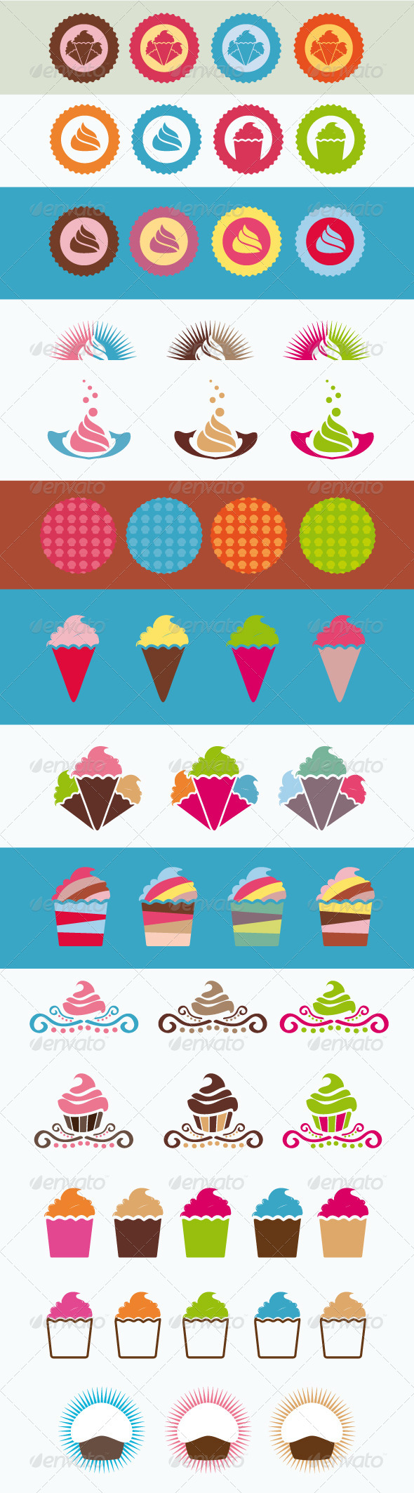 Premium Set Cupcake Bakery and Ice Cream - Food Objects
