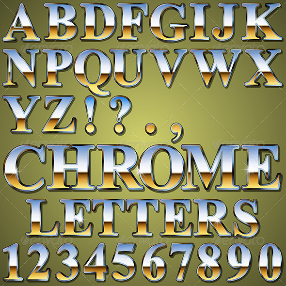 Chrome Metal Letters - Miscellaneous Vectors