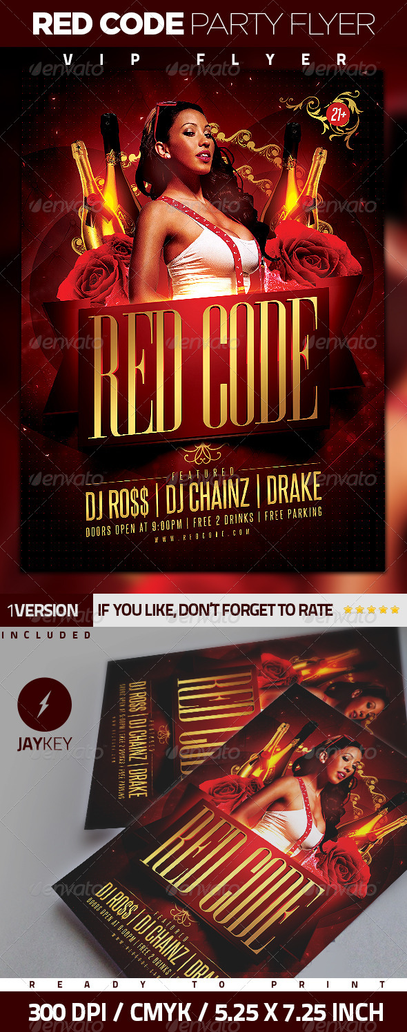 Red Code Party Flyer - Events Flyers