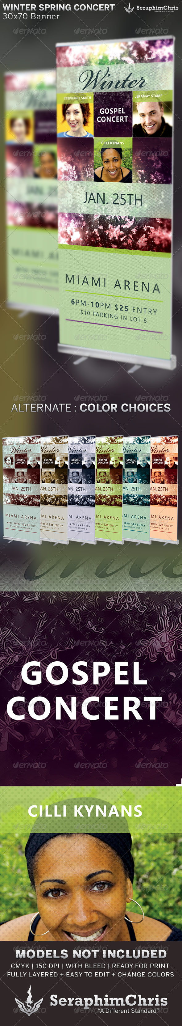 Winter Spring Concert Banner Template - Signage Print Templates