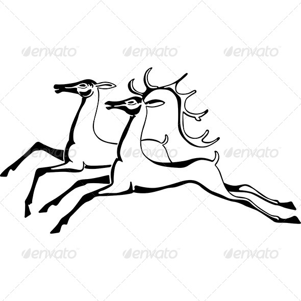 Running Deers - Animals Characters