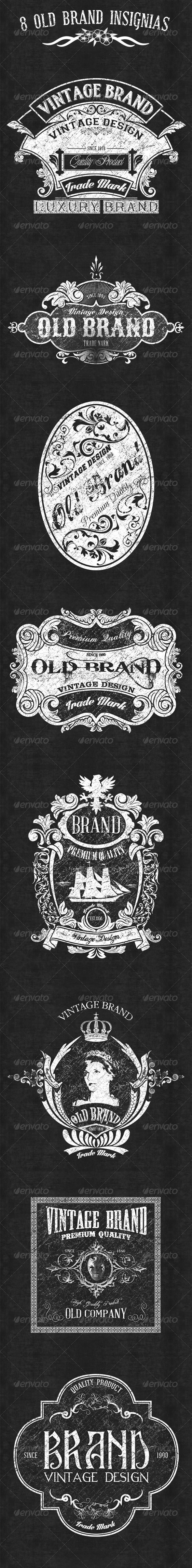 8 old Brand Insignias - Badges & Stickers Web Elements