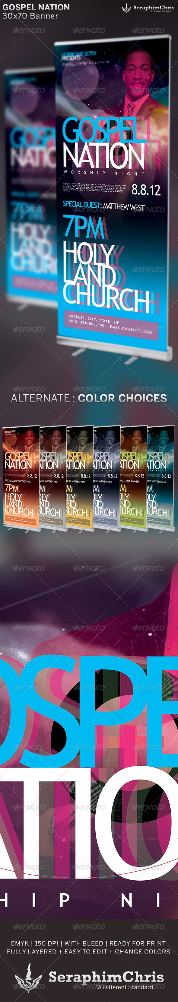 Gospel Nation: Church Banner Template - Signage Print Templates