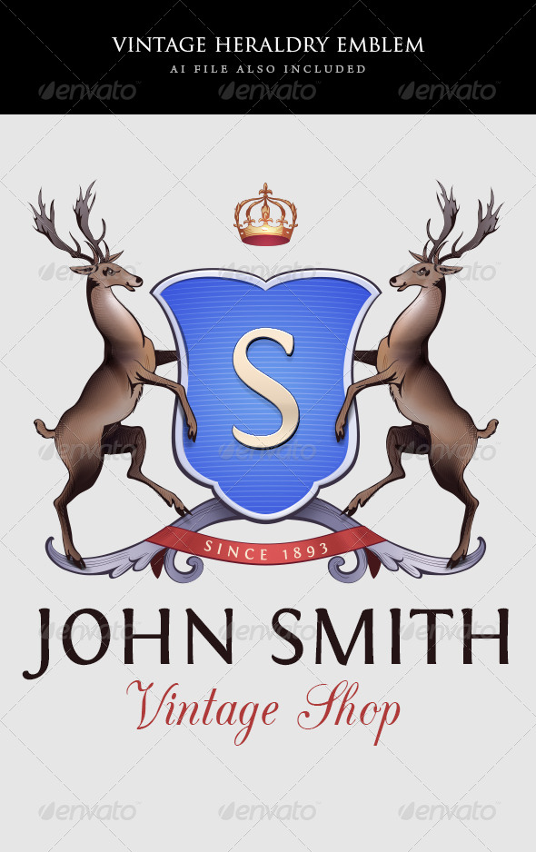 Vintage Heraldry Emblem Template - Miscellaneous Backgrounds