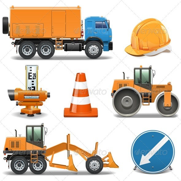 Road Construction Icons - Industries Business