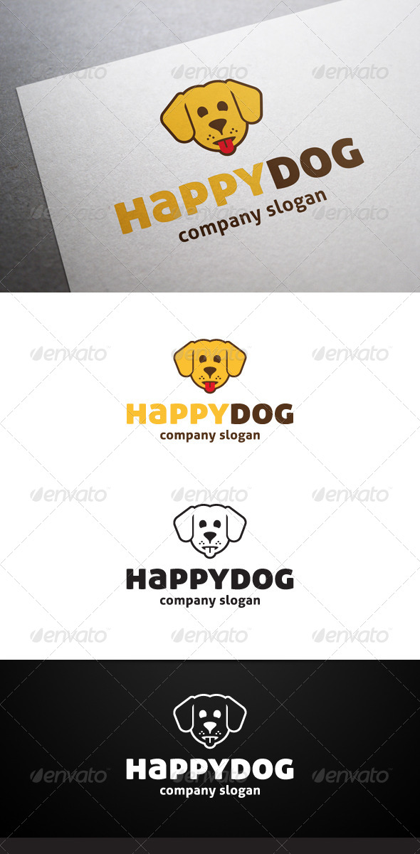Happy Dog Logo - Animals Logo Templates