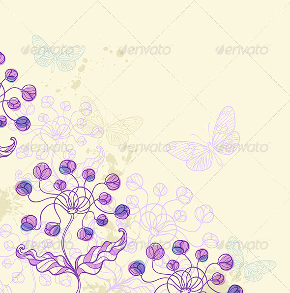 Background with Violet Flowers - Flowers & Plants Nature