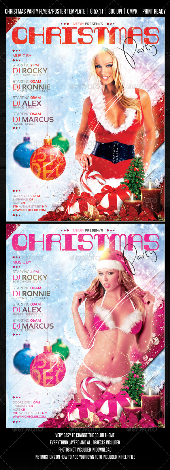 Christmas Night Club Party / Concert Flyer - Clubs & Parties Events