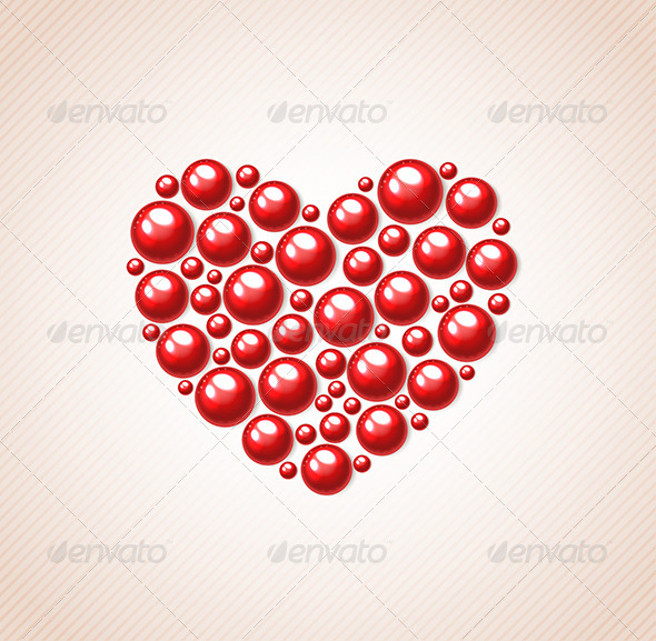 Red Heart of Bead - Valentines Seasons/Holidays