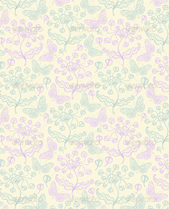 Pattern with Violet Flowers - Patterns Decorative