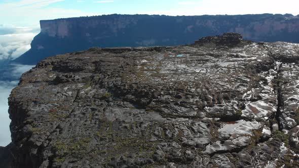 Stunning Landscape Of Mount Roraima - A Table-top Mountain In Venezuela, South America. - aerial dro alt