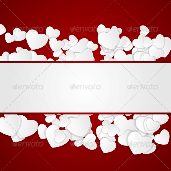 Happy Valentines Day Card with Hearts - Valentines Seasons/Holidays
