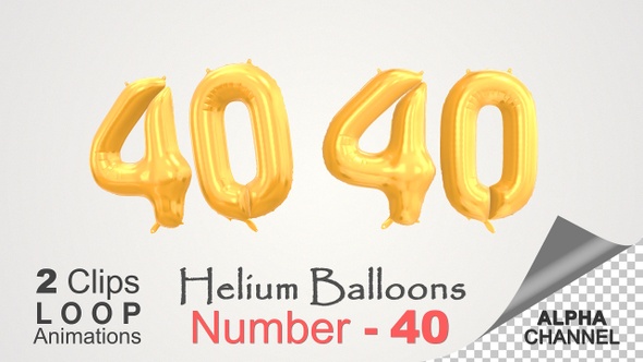 Celebration Helium Balloons With Number – 40