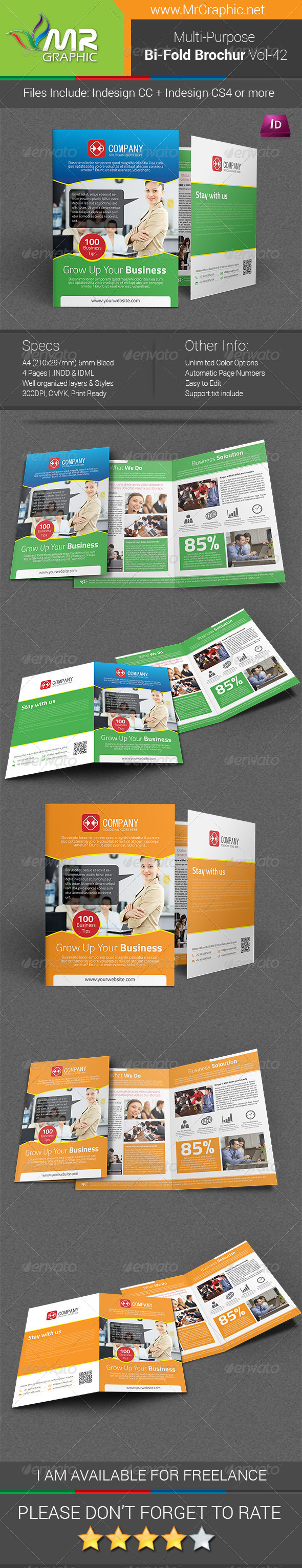 Multipurpose Bifold Brochure Template Vol-42 - Corporate Brochures