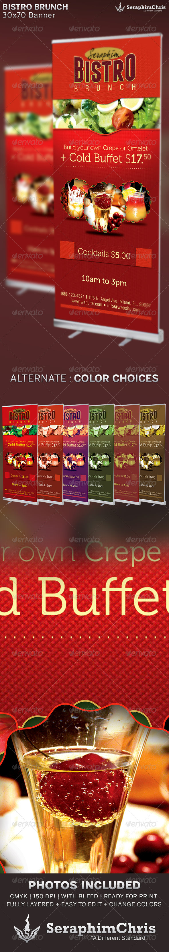 Bistro Brunch: Restaurant Banner Template - Signage Print Templates