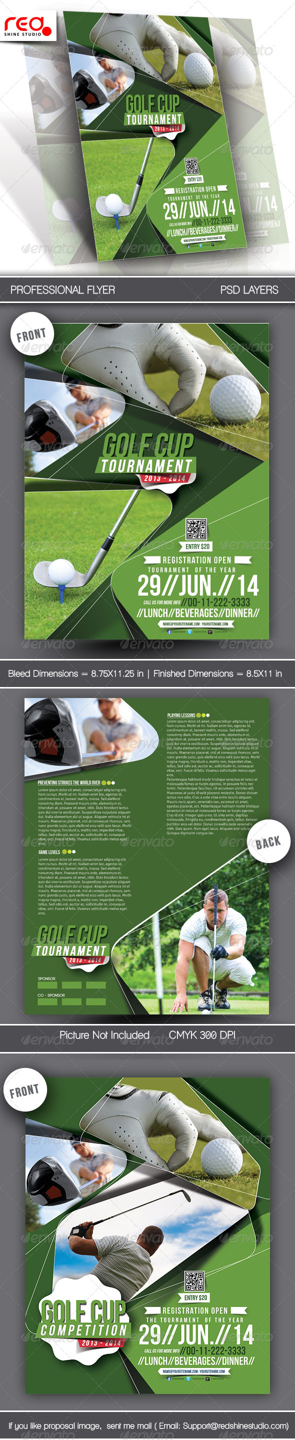 Golf Tournament Flyer & Poster Template - Sports Events