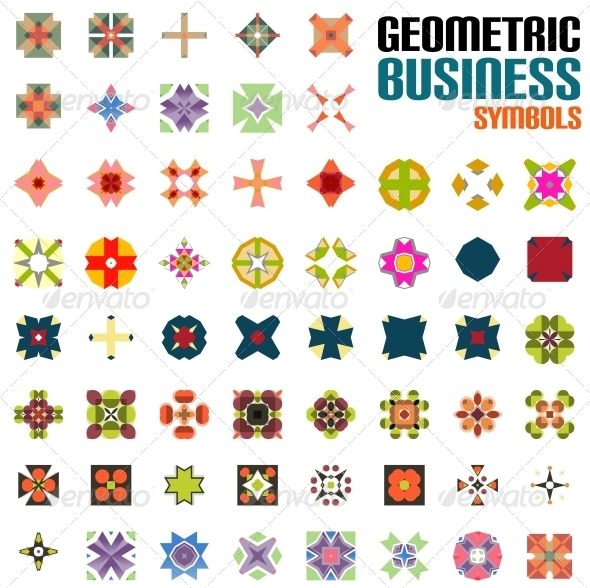 Set of Abstract Geometric Shape Icons - Web Technology