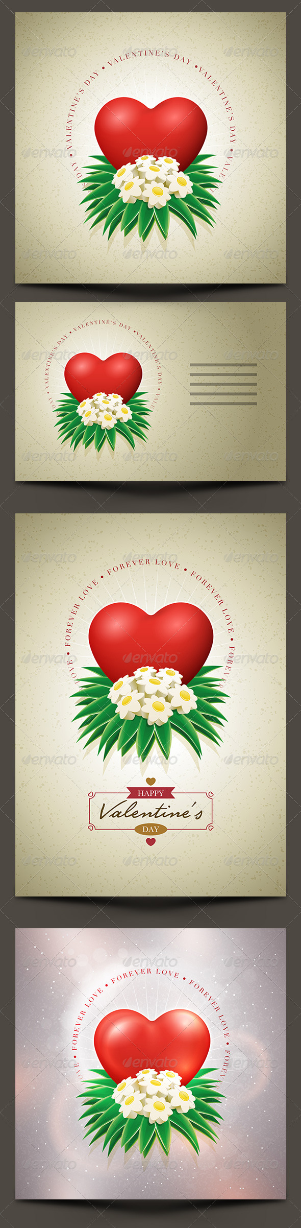 Valentine's Day Card Set - Valentines Seasons/Holidays