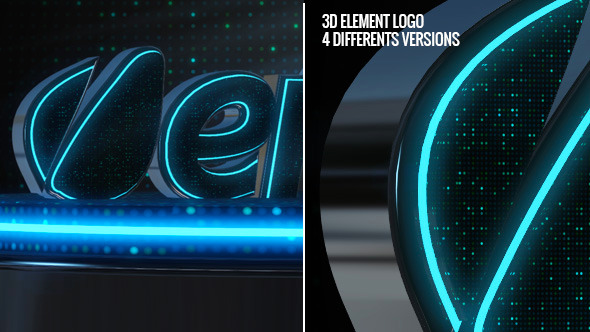 Neon Logo With LED - Element 3D