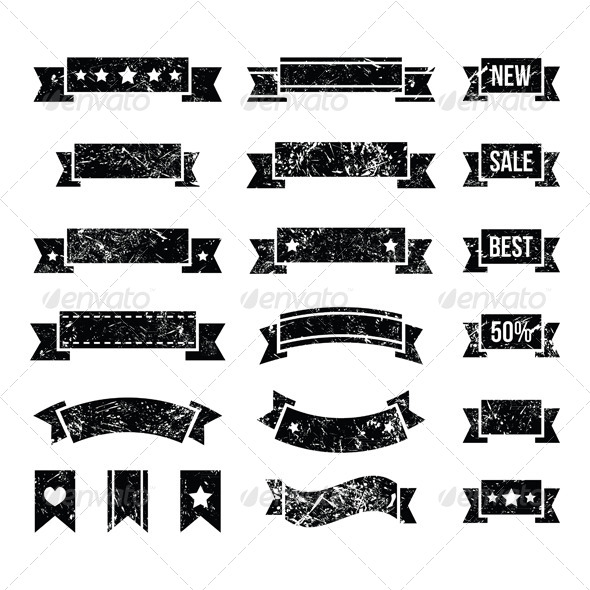 Retro Ribbons Vintage Bookmark Set - Decorative Symbols Decorative