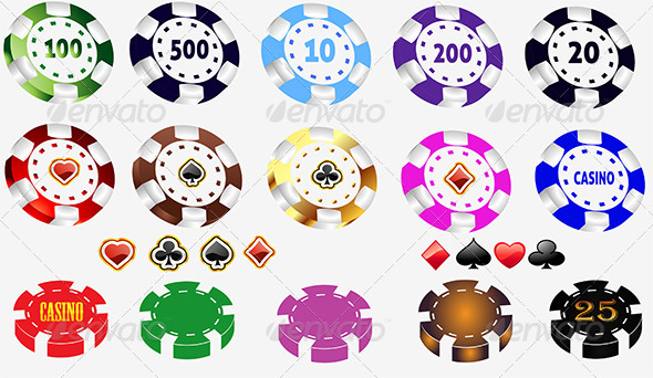 Color Casino and Poker Chips Set - Sprites Game Assets