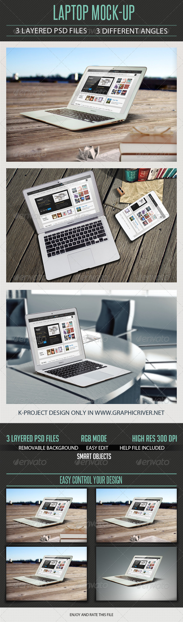 Laptop Mock Up - Product Mock-Ups Graphics