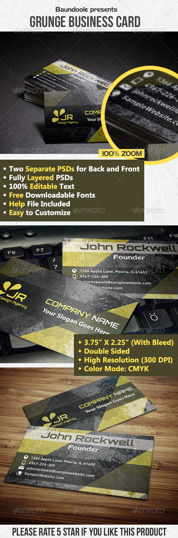 Super Grunge Business Card - Grunge Business Cards