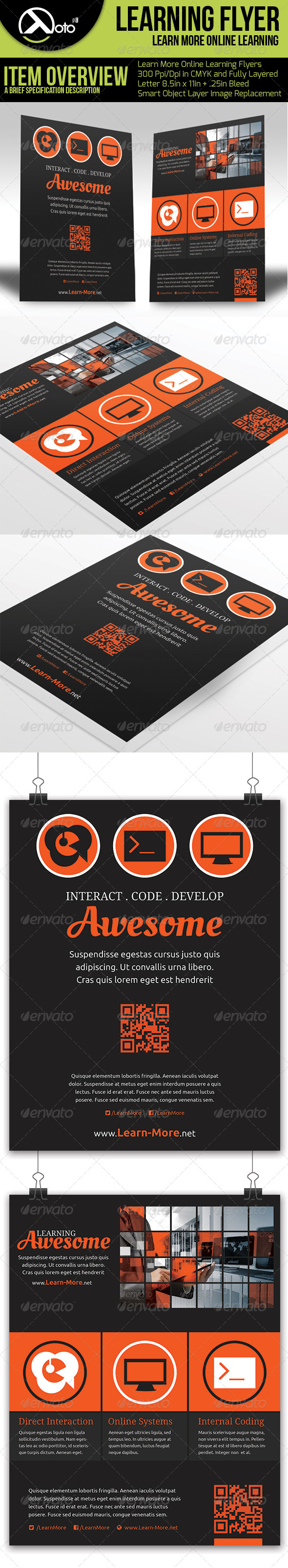 Learn More Online Learning Flyers - Flyers Print Templates