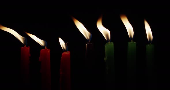 Kwanzaa Candles in movement