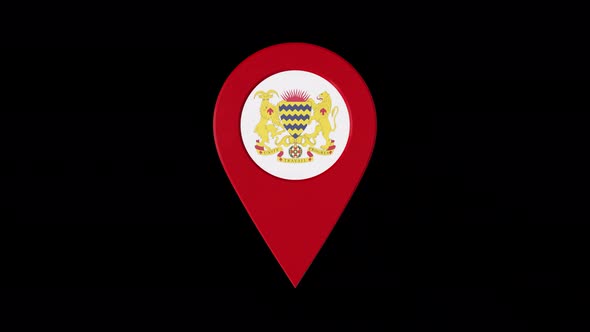 3D Rotating Pin Icon Animation With Chad  Coat Of Arms Alpha Channel 4K alt