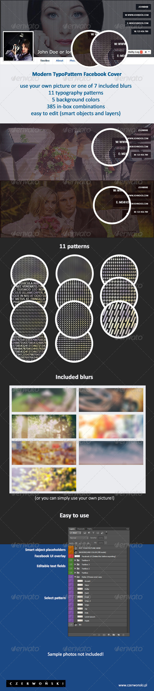 Modern TypoPattern Facebook Cover - Facebook Timeline Covers Social Media