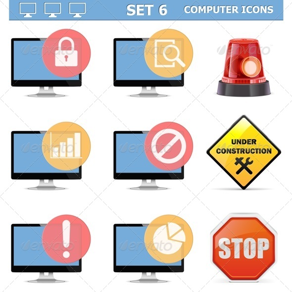 Computer Icons Set 6 - Computers Technology