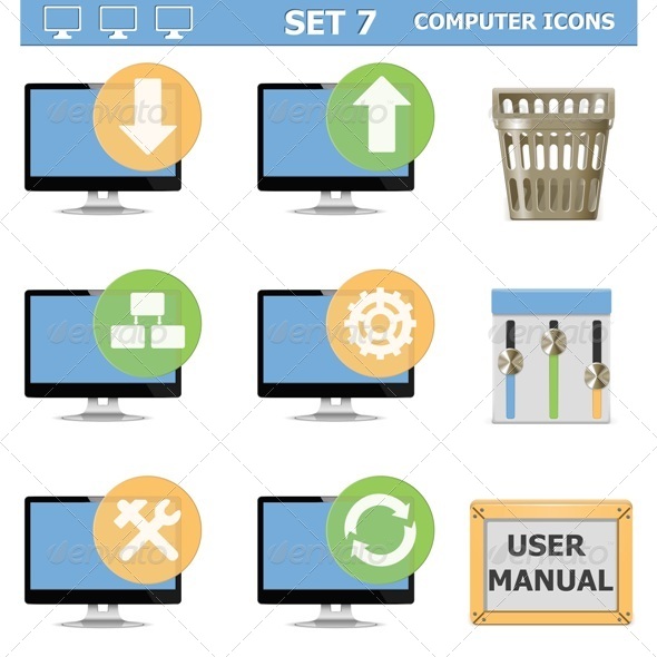 Computer Icons Set 7 - Computers Technology