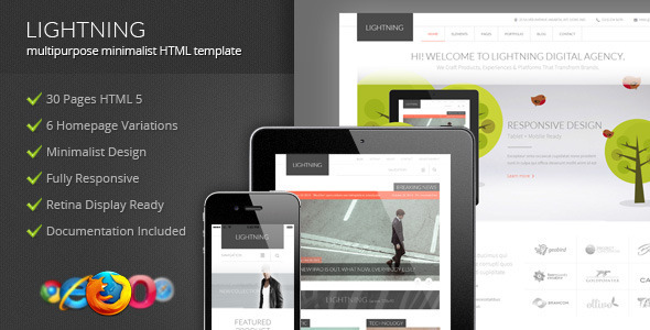 Lightning - Multipurpose Minimalist HTML Template by Indonez | ThemeForest