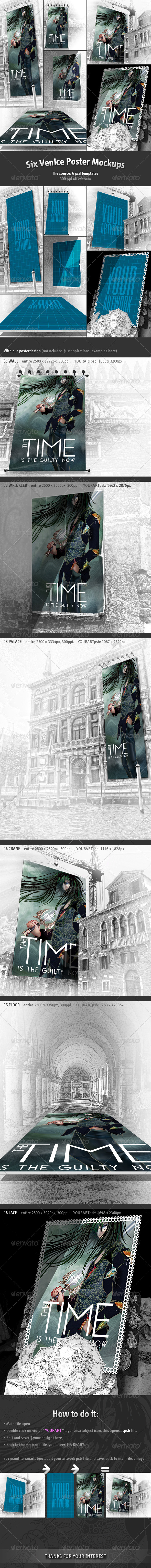 6 Venice Poster Mockups - Posters Print