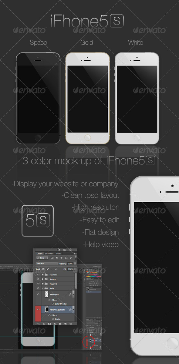 iFhone5s Mock-Up - Mobile Displays