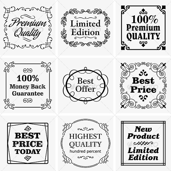 Vintage Badges - Decorative Symbols Decorative