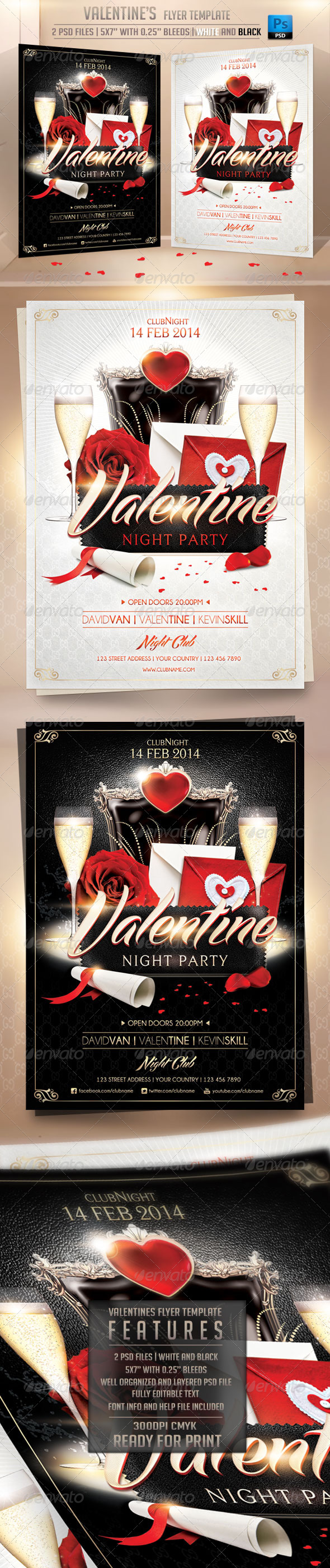 Valentines Flyer Template - Flyers Print Templates