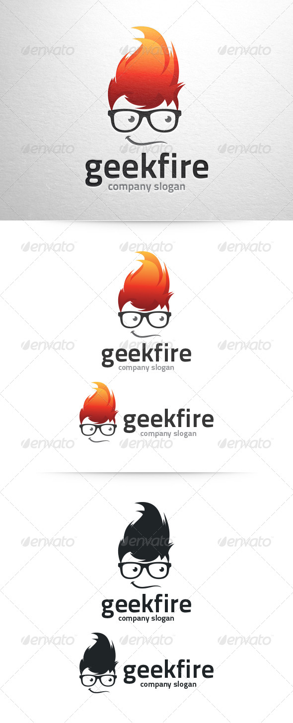 Geek Fire Logo Template - Humans Logo Templates