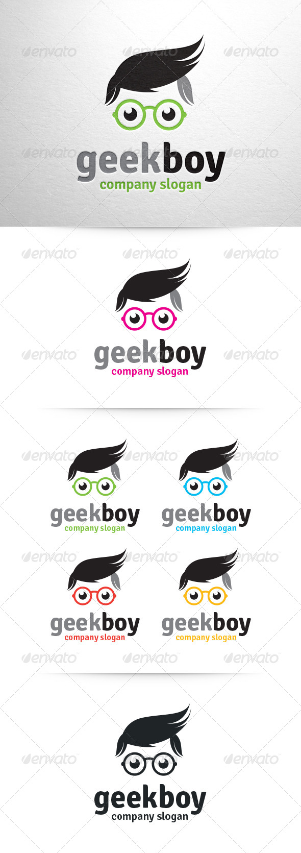 Geek Boy Logo Template - Humans Logo Templates