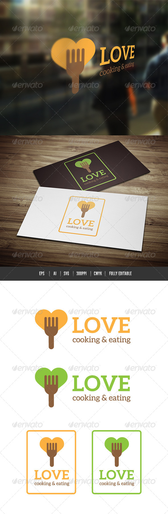 Love Food Cooking - Food Logo Templates