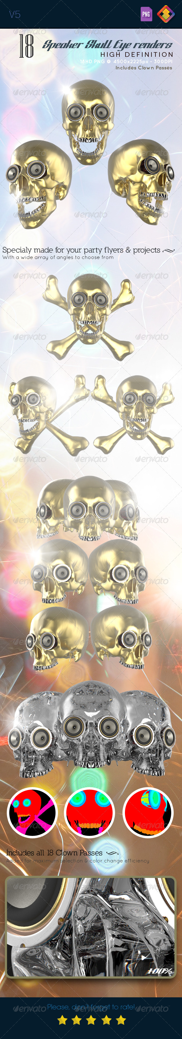 Skull Speaker Eye Renders V5 - Technology 3D Renders