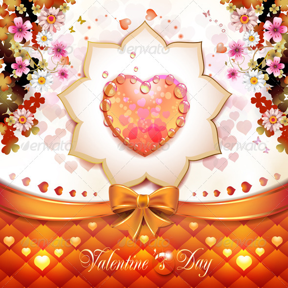 Valentine's Day Card with Hearts - Valentines Seasons/Holidays