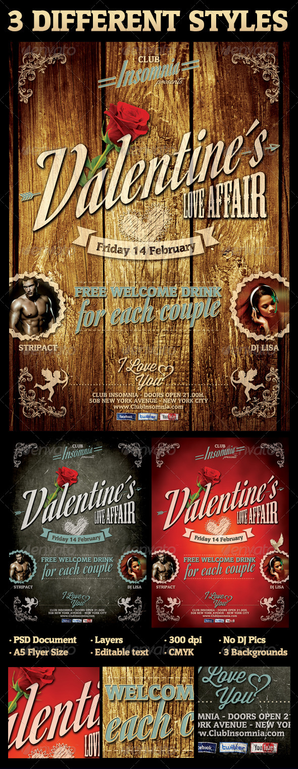 Valentine's Party Flyer - Clubs & Parties Events